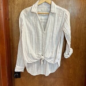 Abercrombie & Fitch Linen Boyfriend Button Down Shirt M